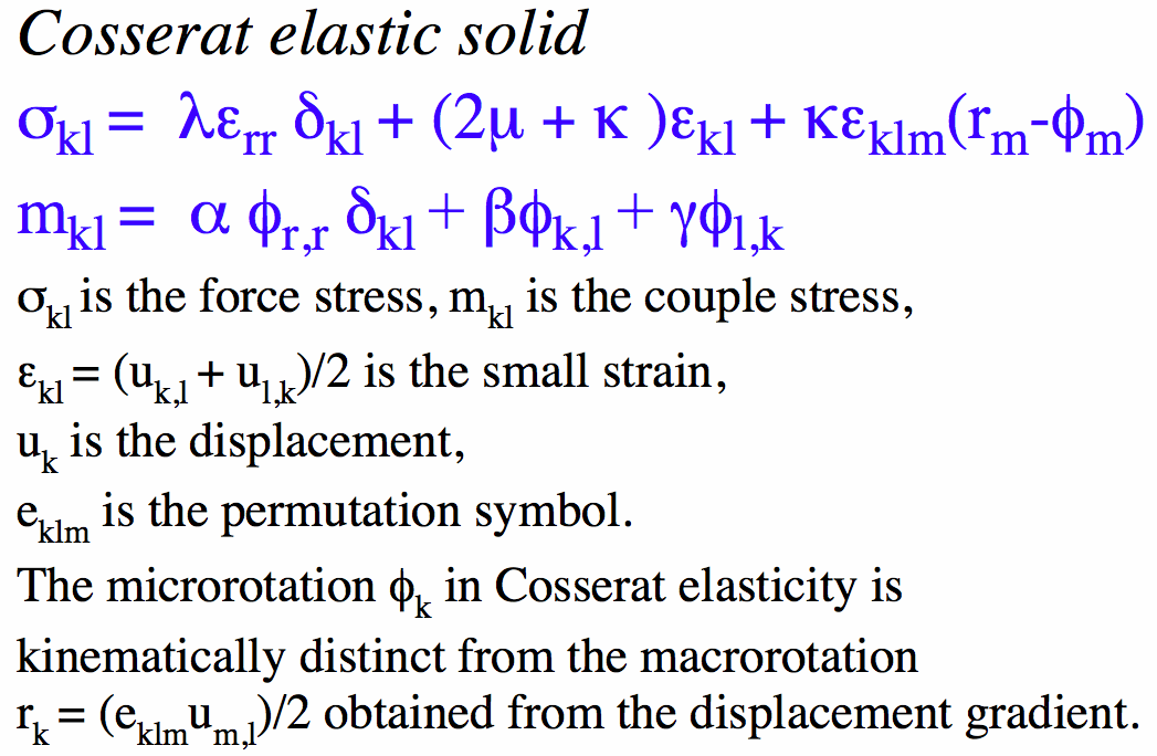 Cosserat equations