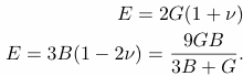 elasticity interrelations with Poisson's ratio 2
